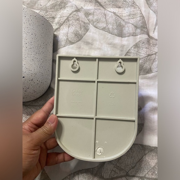 LA JOLIE MUSE 2PC. Set White Dot HALF-MOON Cut Wall Mount Hanging Planter Pot - Picture 3 of 6